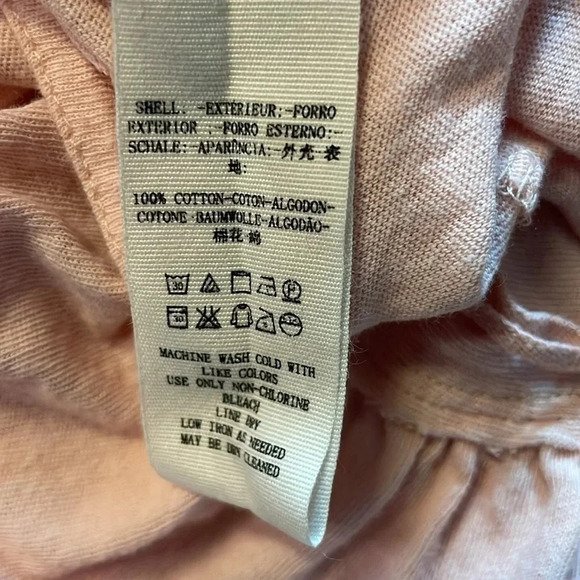 We the free pink ruffle sleeves button down oversized crop top size medium - Picture 8 of 9